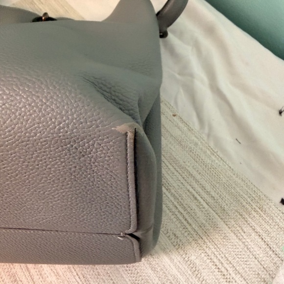 Coach Pebble Gray Shoulder Bag Charlie 55200 shoulder or Crossbody - Picture 8 of 11